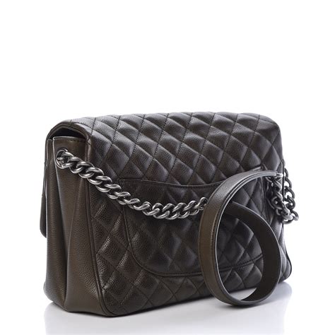 CHANEL Caviar Quilted Medium Rock In Rome Single Flap